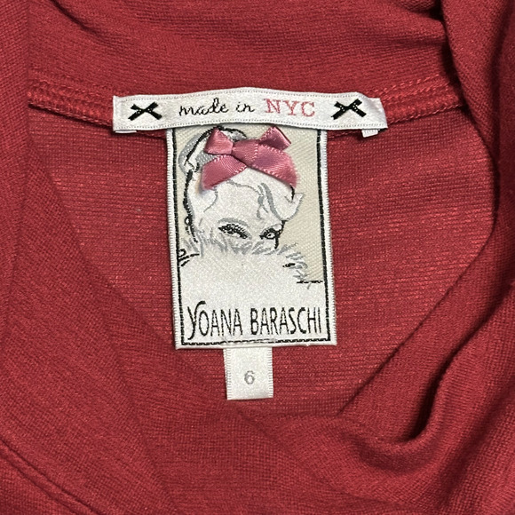 Yoana Baraschi Anthro Red Bodycon Dress Career Party Pockets Cap Sleeve Size 6 - Picture 4 of 10